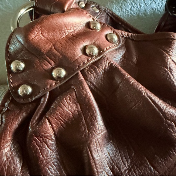 B. Makowsky Brown Leather Handbag - Picture 3 of 14